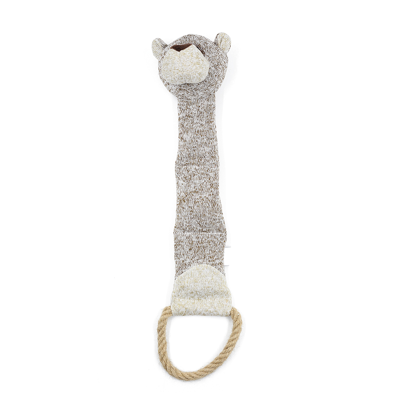 Pletená hračka pro psy s lanovým kruhem – medvěd 44 cm